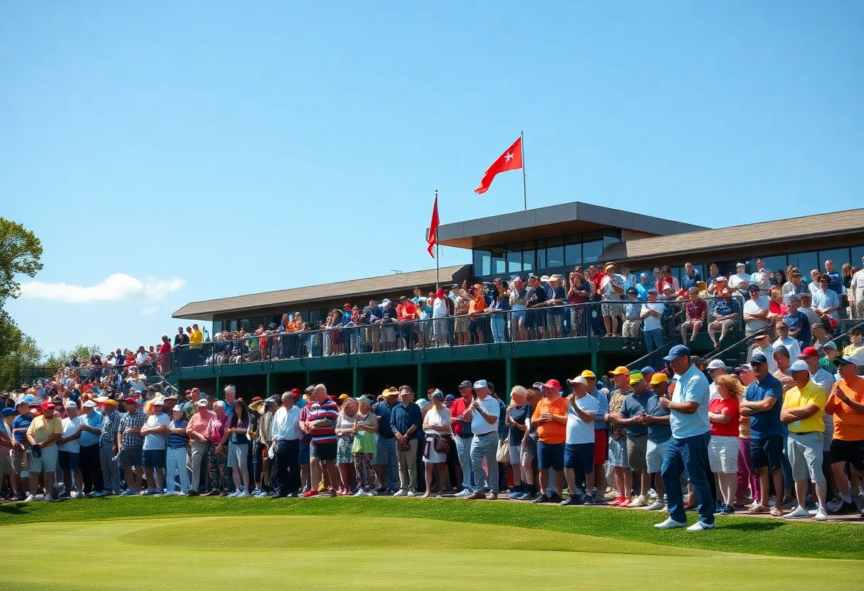 Crowd enjoying the Open Championship at Royal Portrush