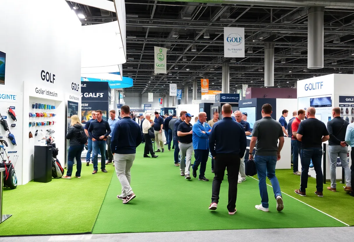 Crowd at the PGA Show 2026 featuring golf brands and attendees