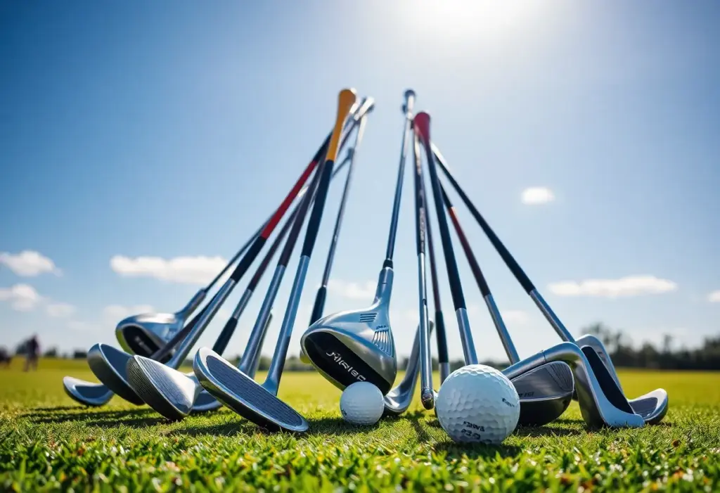 Graphic representation of PGA Tour 2025 equipment trends with golf gear