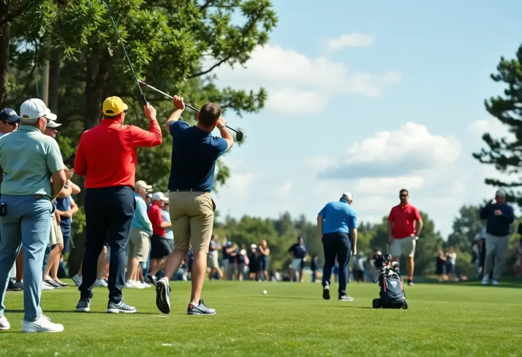 View of players and fans at a PGA Tour event