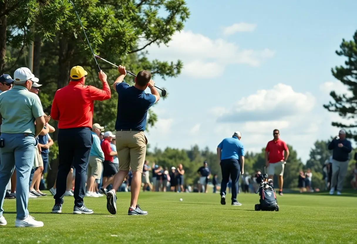 View of players and fans at a PGA Tour event