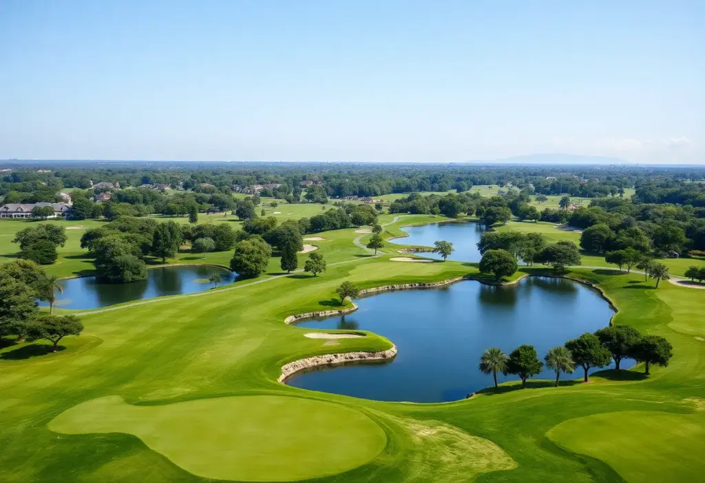 Scenic view of Pine Valley Golf Club's lush fairways and landscape