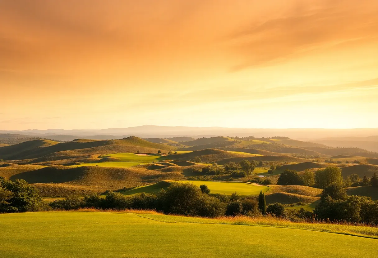 Scenic landscape of Pine Valley Golf Club