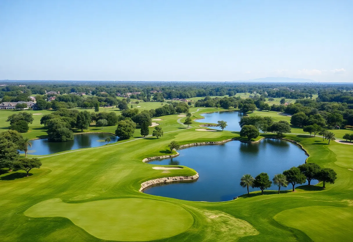 Scenic view of Pine Valley Golf Club's lush fairways and landscape