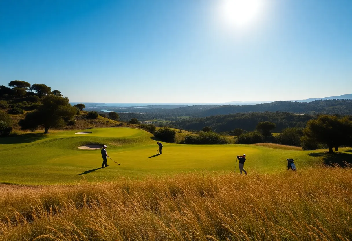 A beautiful golf course in Portugal with golfers
