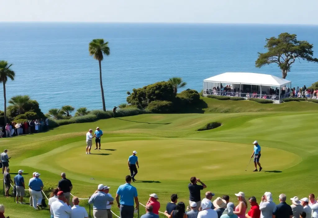 Golfers competing at the RSM Classic on a beautiful coastal course