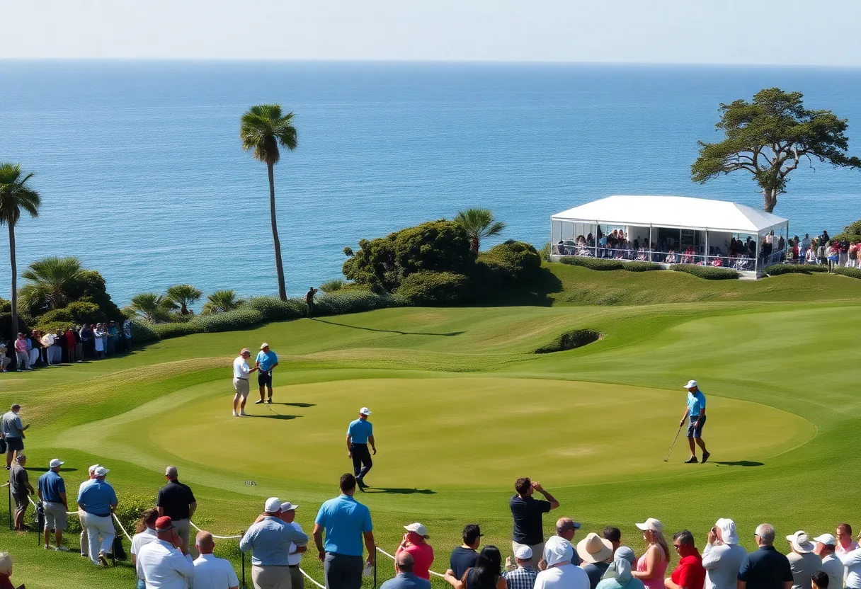 Golfers competing at the RSM Classic on a beautiful coastal course