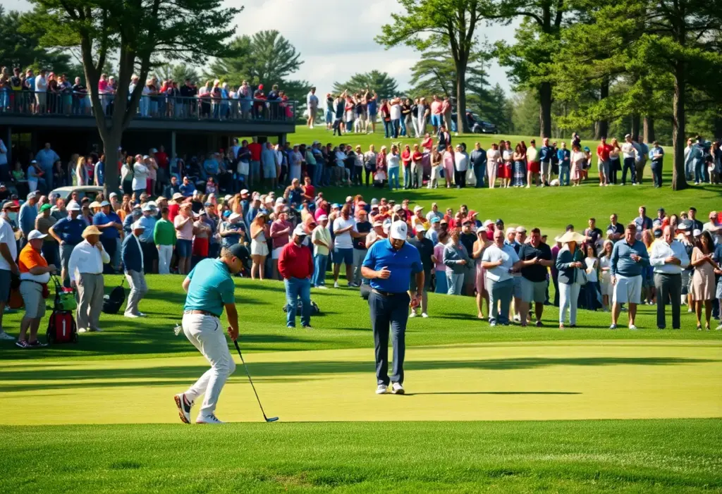 Golf players in action during the RSM Classic at Sea Island Golf Club.