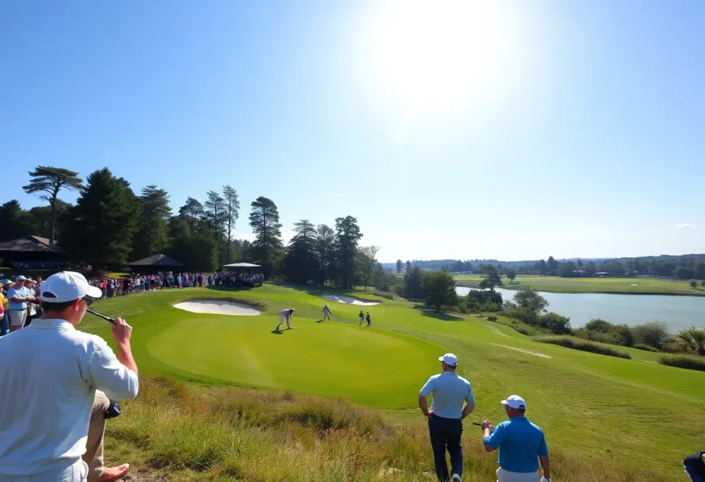 Golfers competing at the RSM Classic tournament.