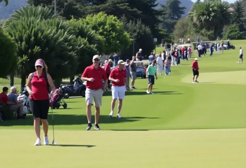 A public golf course in San Francisco with golfers enjoying a sunny day.