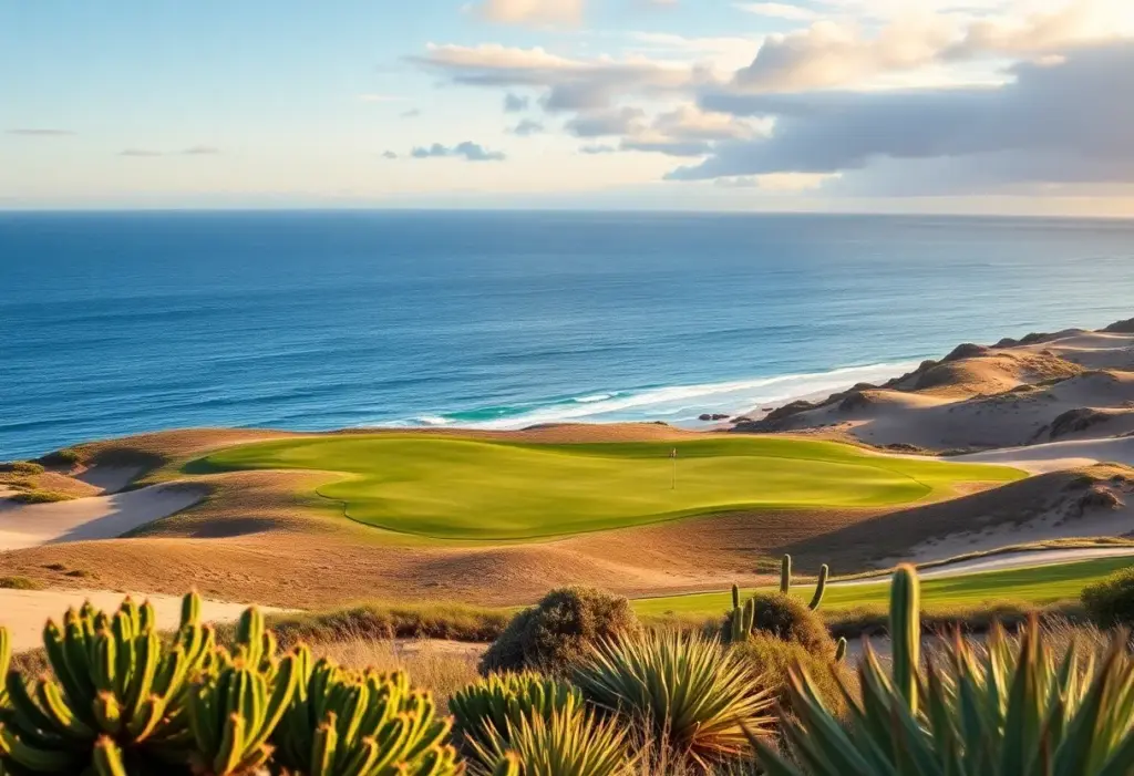 Aerial view of Solmar Golf Links displaying unique layout and ecosystems.