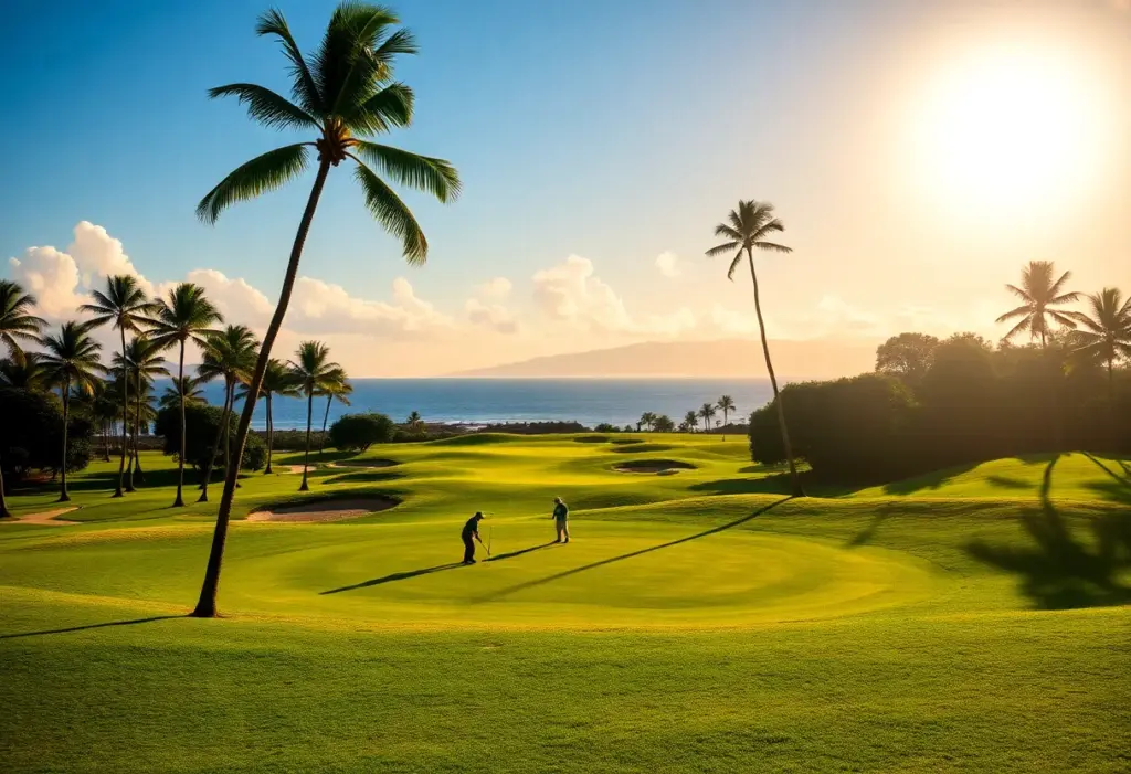 Golfers at the Sony Open in Hawaii
