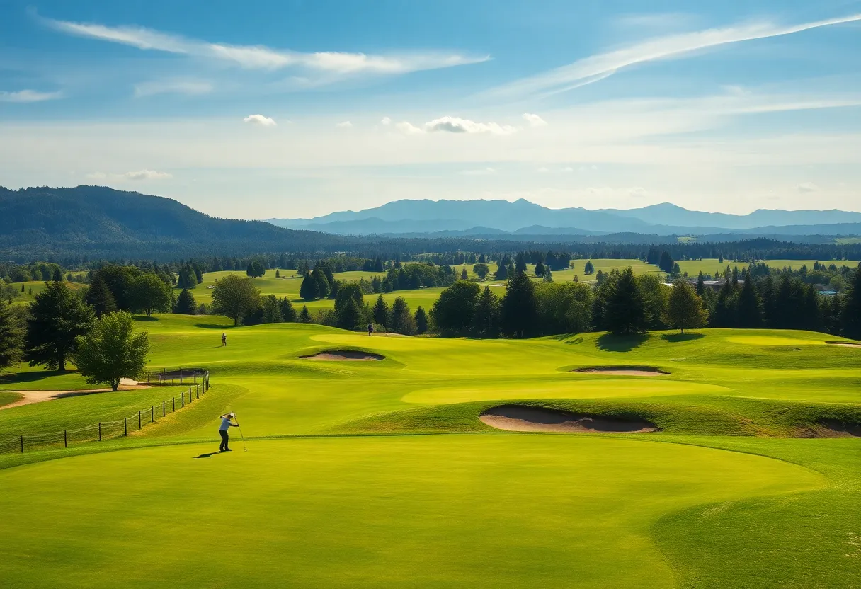 A scenic view of a top golf course in America