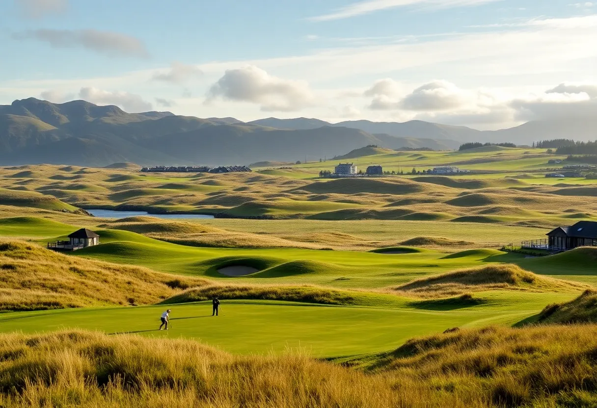 A panoramic view of Trump International Scotland's golf course.