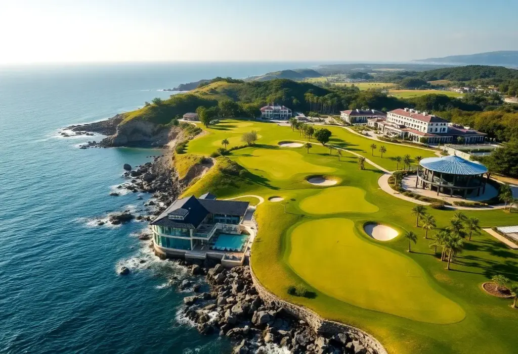 Scenic view of Trump Turnberry golf resort with green fairways
