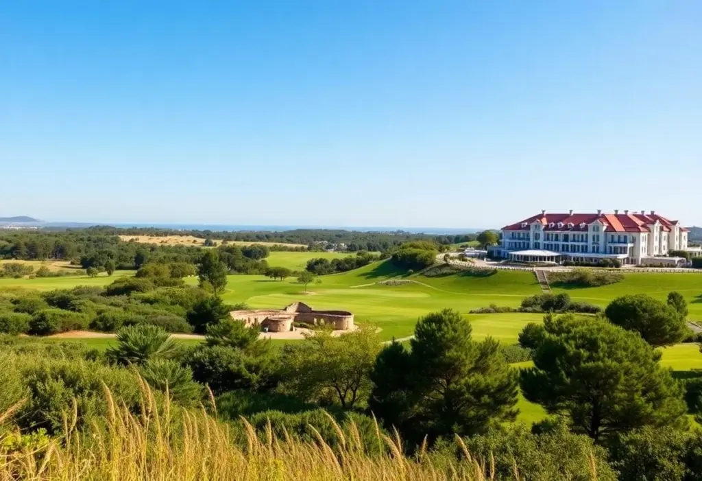 Victoria Golf Resort & Spa surrounded by lush greenery and golf course