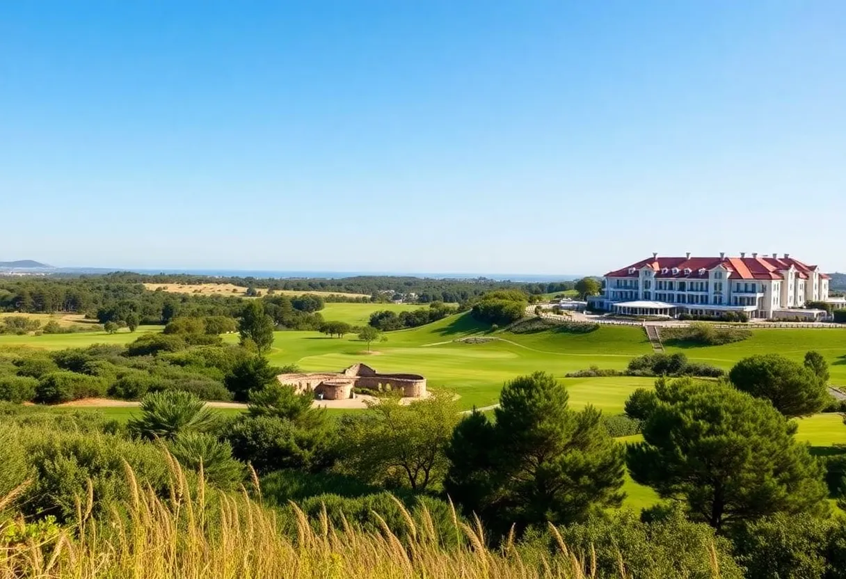 Victoria Golf Resort & Spa surrounded by lush greenery and golf course