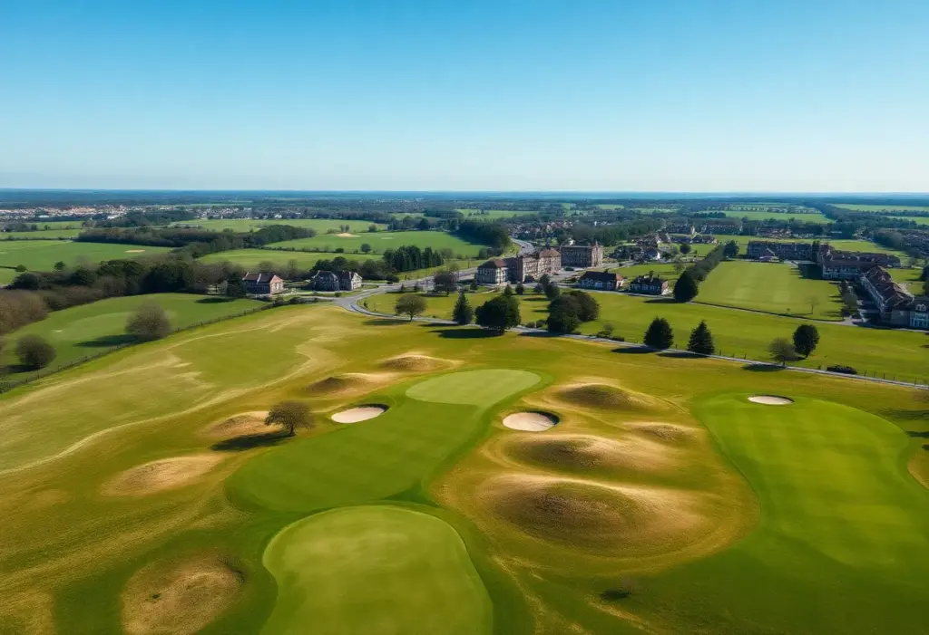 Aerial view of Winged Foot West golf course