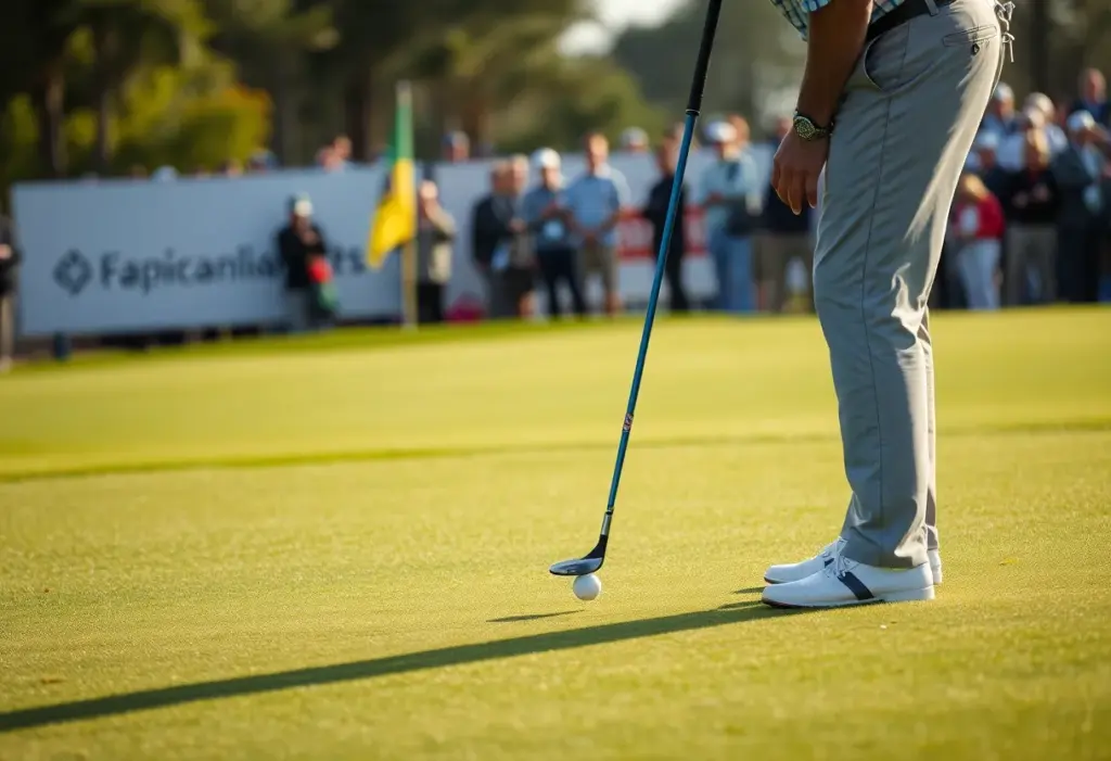 Professional golfer making a winning putt at 2025 RSM Classic