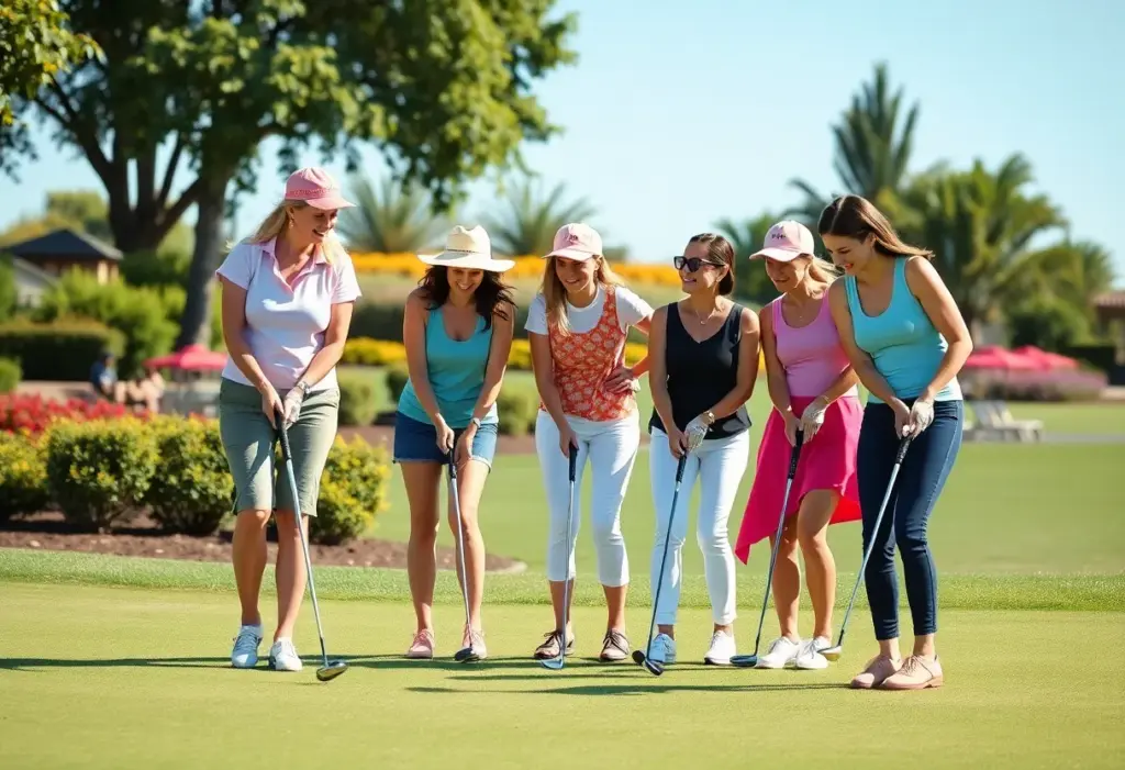 Group of women enjoying a day of golf together at Viera East Golf Club.