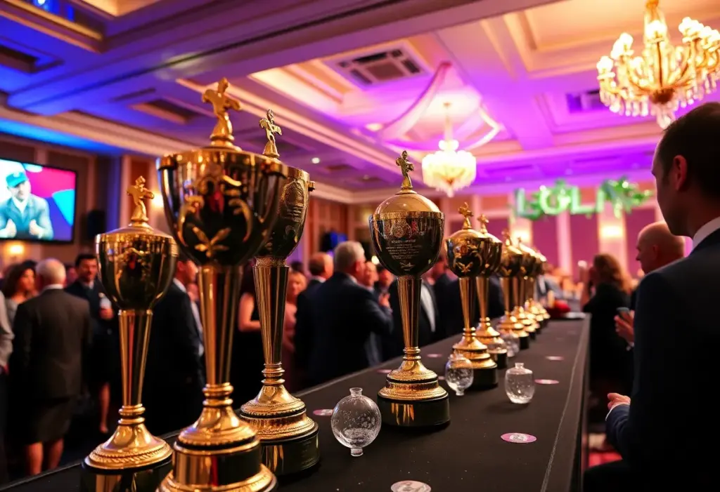 Guests celebrating at Your Golf Travel 20th Anniversary awards ceremony.