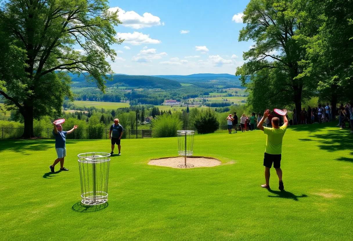 Disc golf players competing at the 2025 Cascade Challenge