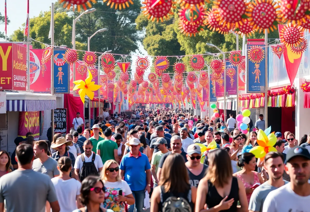 Vibrant festival atmosphere showcasing various events in Adelaide.