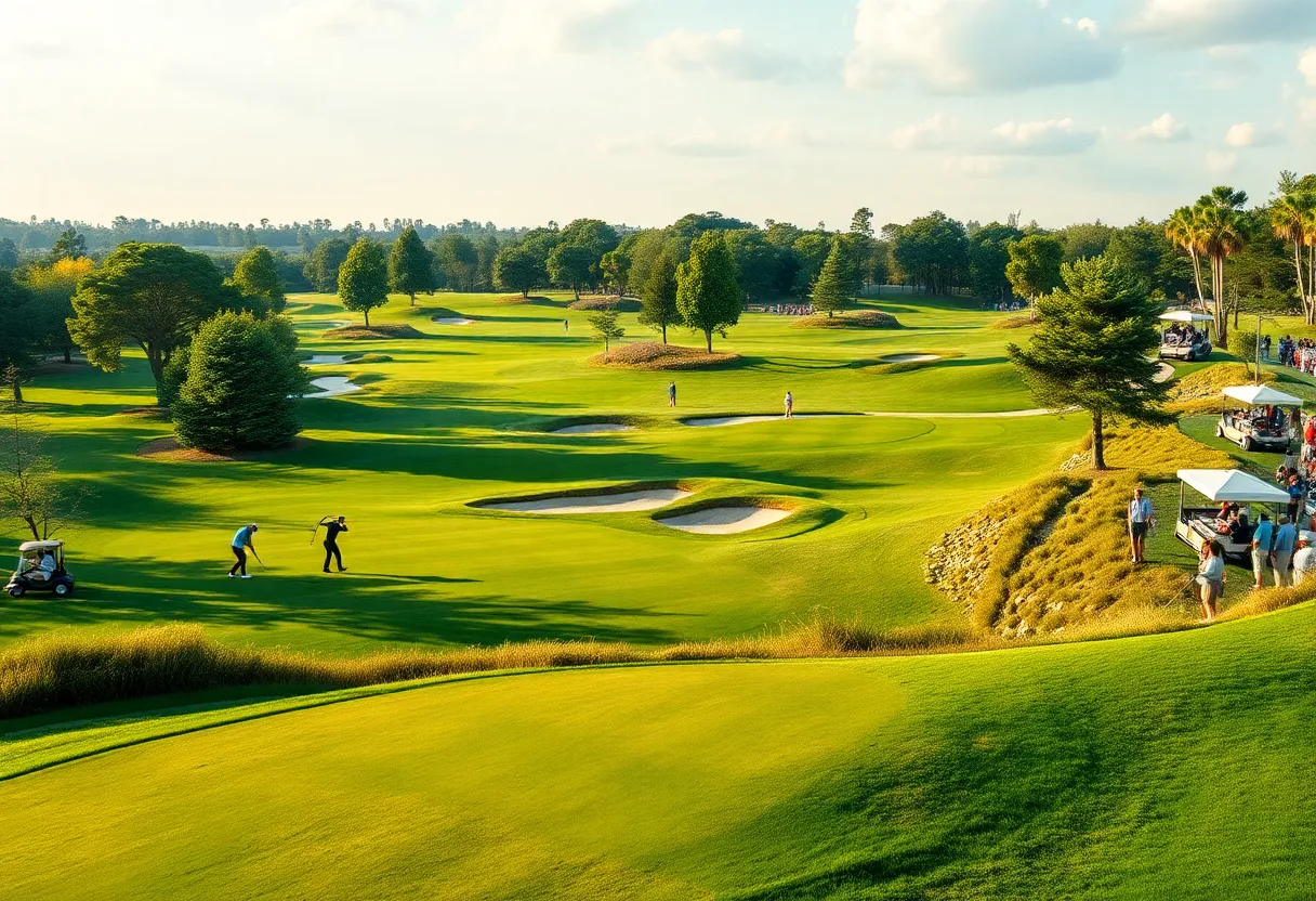 Golfers competing at the Heritage Golf Links during the AfrAsia Bank Mauritius Open.