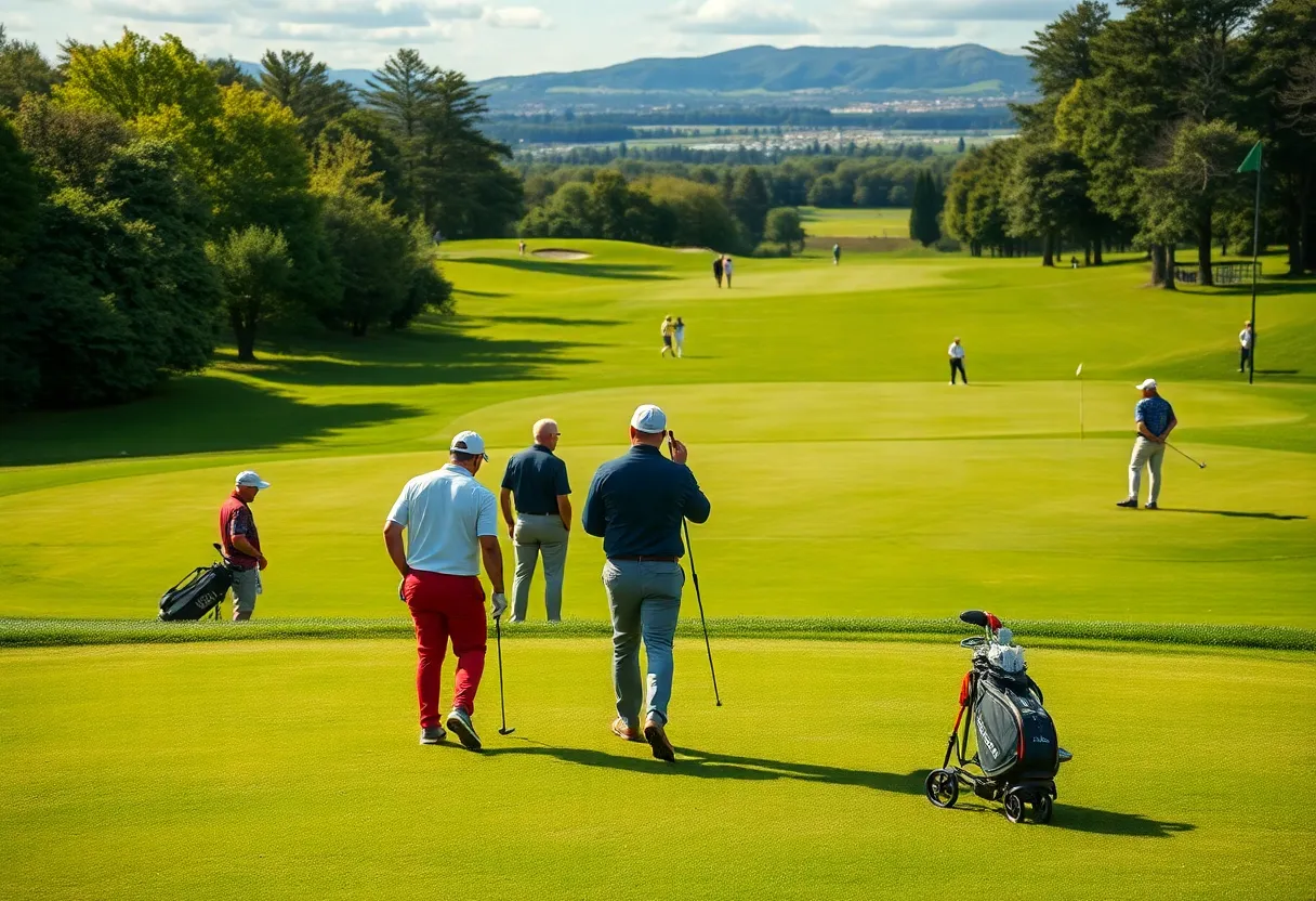 A golf course during the AfrAsia Bank Mauritius Open championship