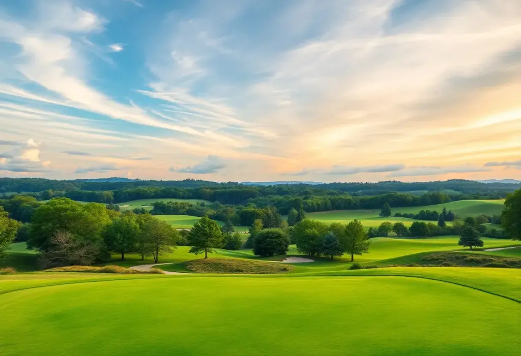 Scenic view of the golf course at the AfrAsia Bank Mauritius Open