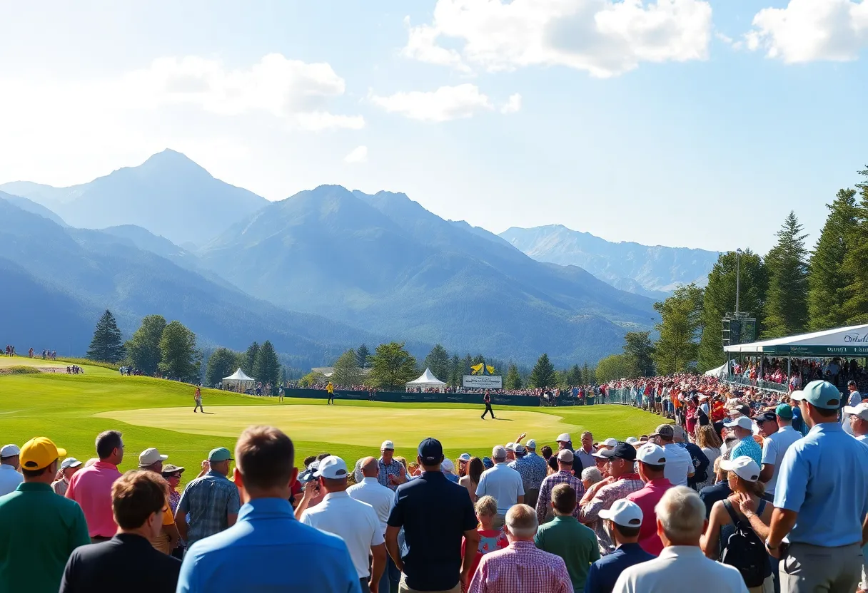 Golf course filled with fans during the Australian Open