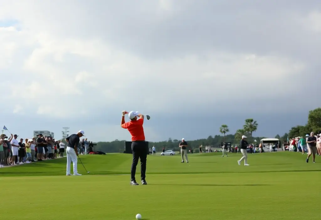 Golfers competing at the Australian Open