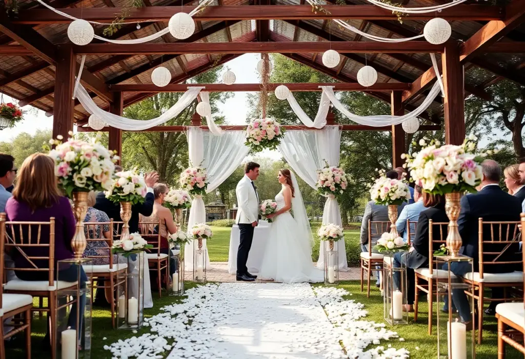 Wedding ceremony in a picturesque setting
