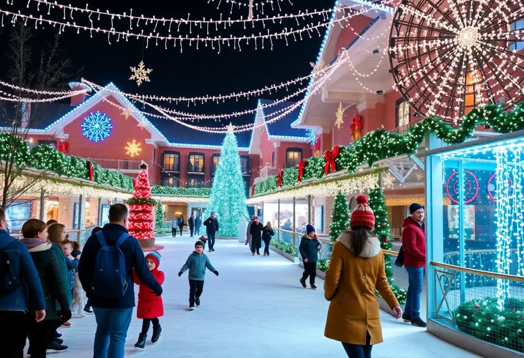 Families enjoying holiday activities at Big Cedar Lodge