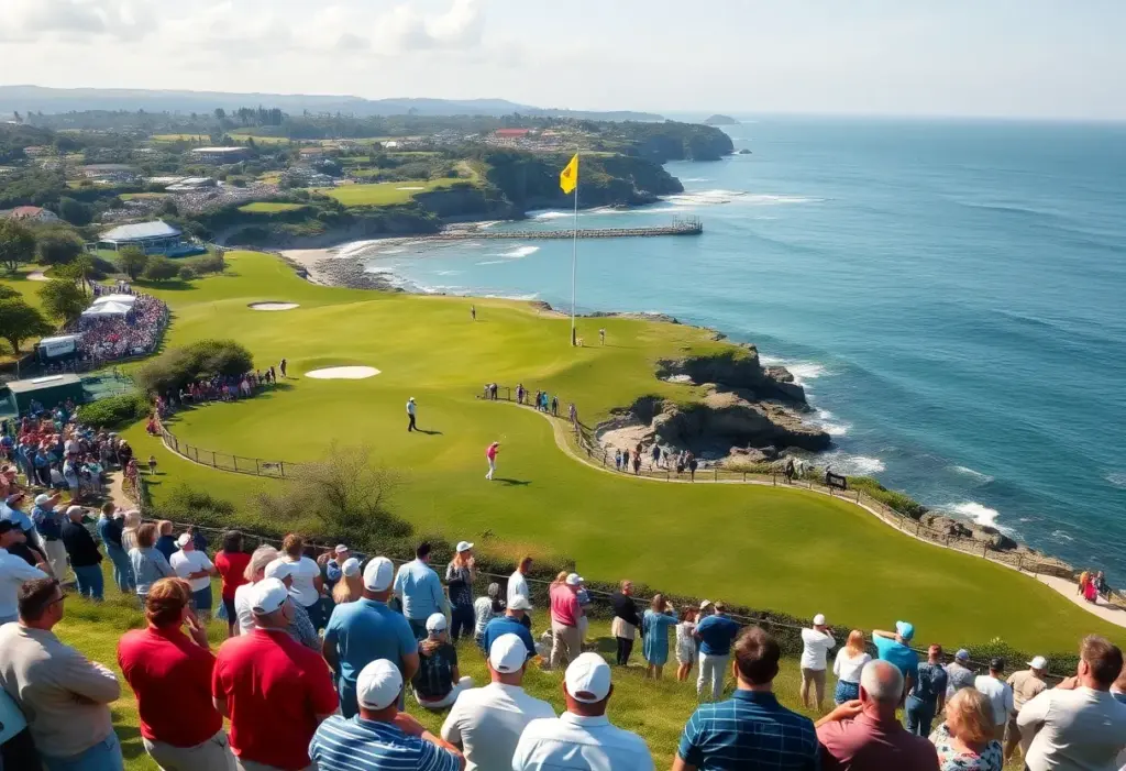 Golf course view during a championship event