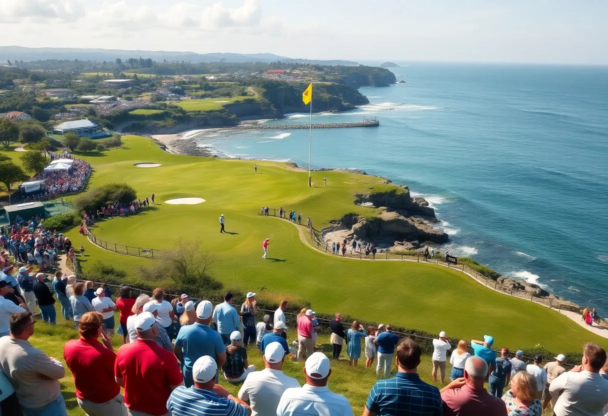 Golf course view during a championship event