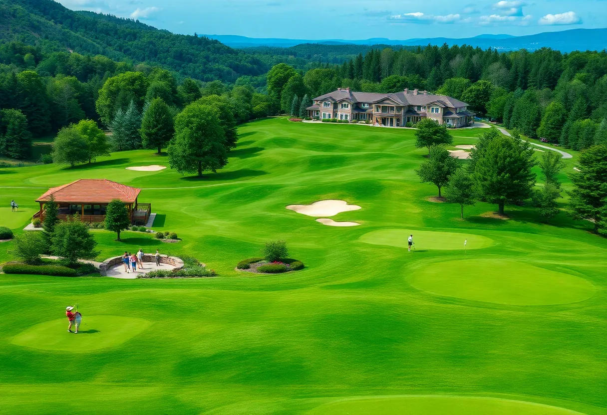 A scenic view of Cabot Citrus Farms showcasing its golf courses and the lush surroundings.