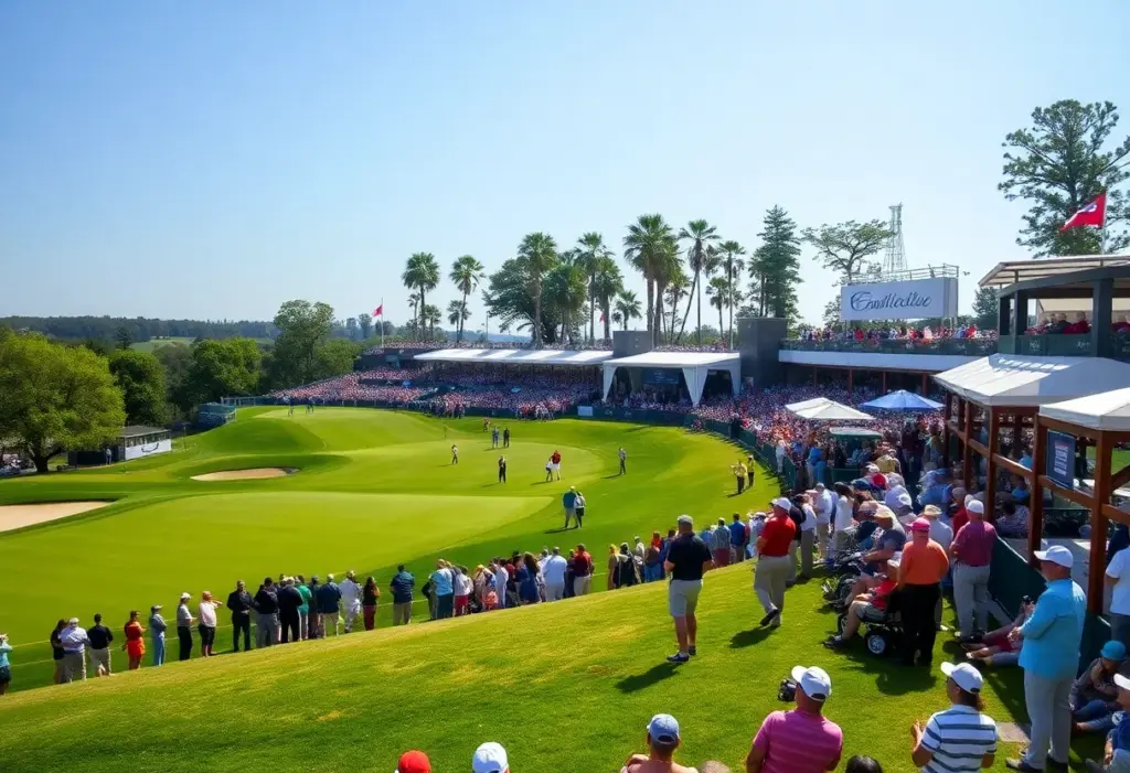 A view of the Cadillac Championship golf tournament at Trump National Doral.