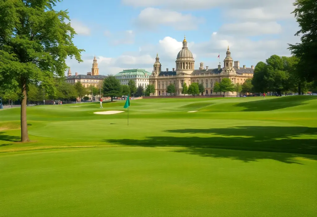 Public golf course in Washington D.C. with historical landmarks