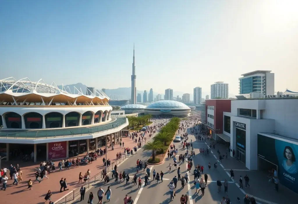 Doha city skyline showcasing sports venues and tourism highlights