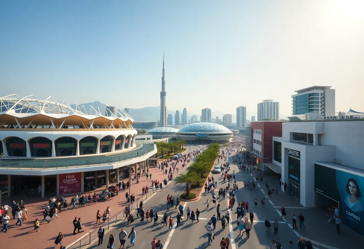 Doha city skyline showcasing sports venues and tourism highlights
