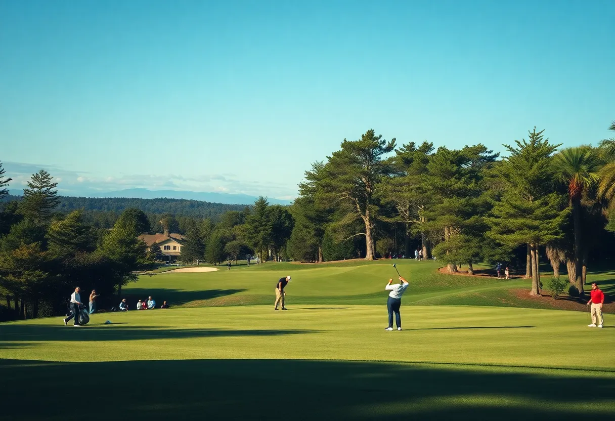 Golfers competing at the DP World Tour event in Australia