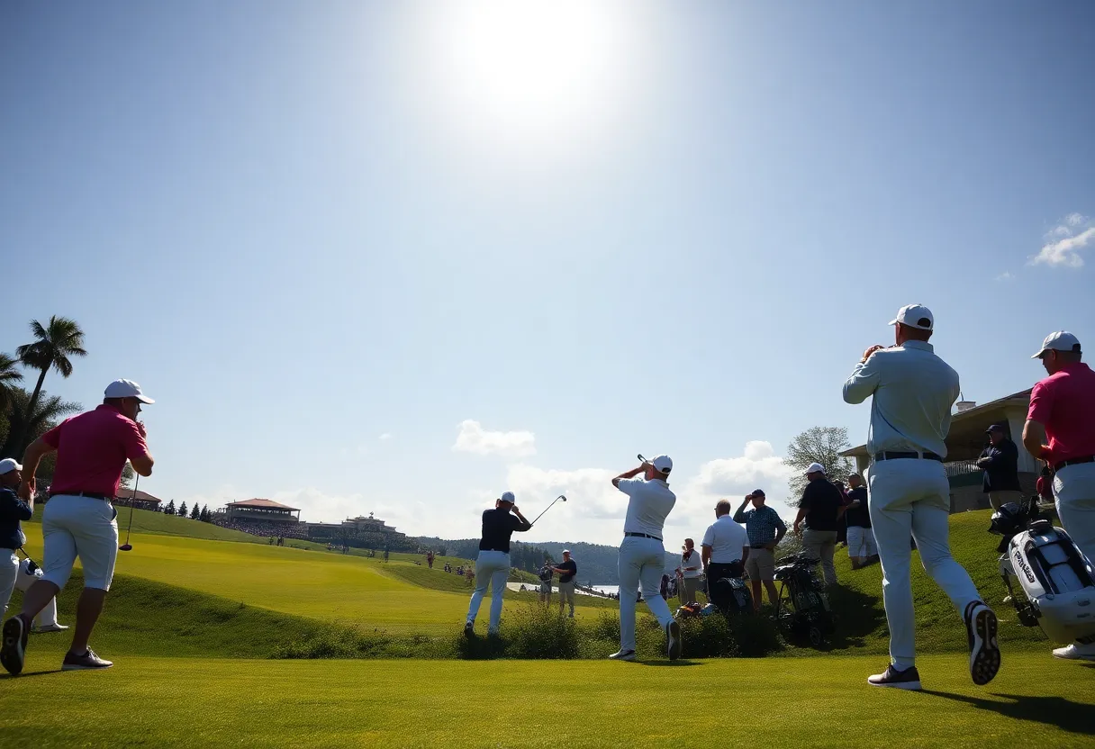 DP World Tour golfers competing in a thrilling tournament