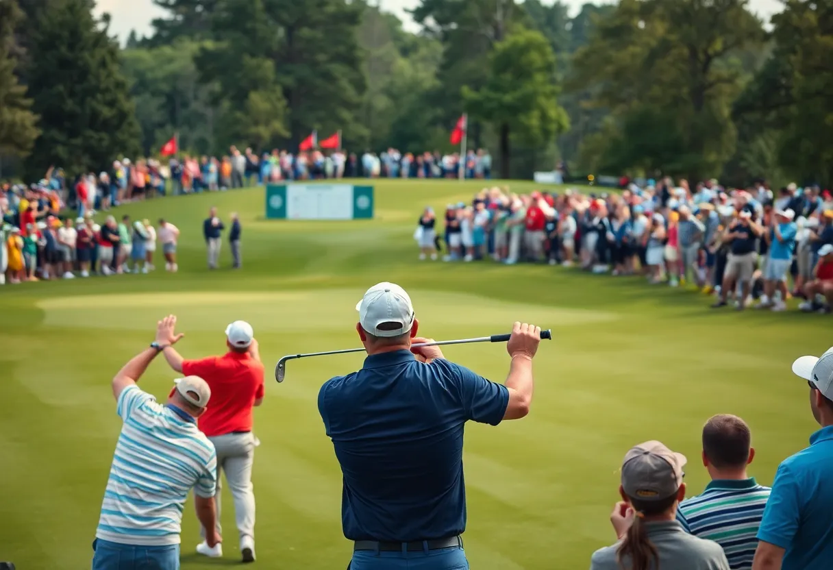 Golfers competing in the final round of the PIF Saudi International.