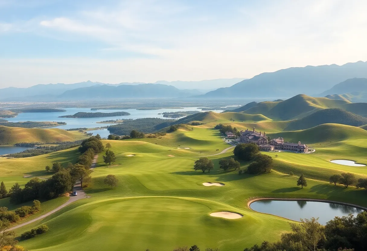 Luxurious golf resort landscape at Gleneagles with lush green courses.