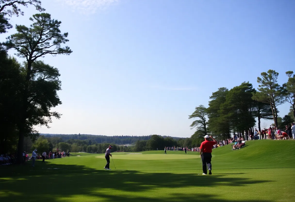 Players competing at the Australian Open golf tournament