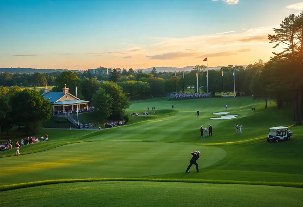 Prestigious golf course during a championship event