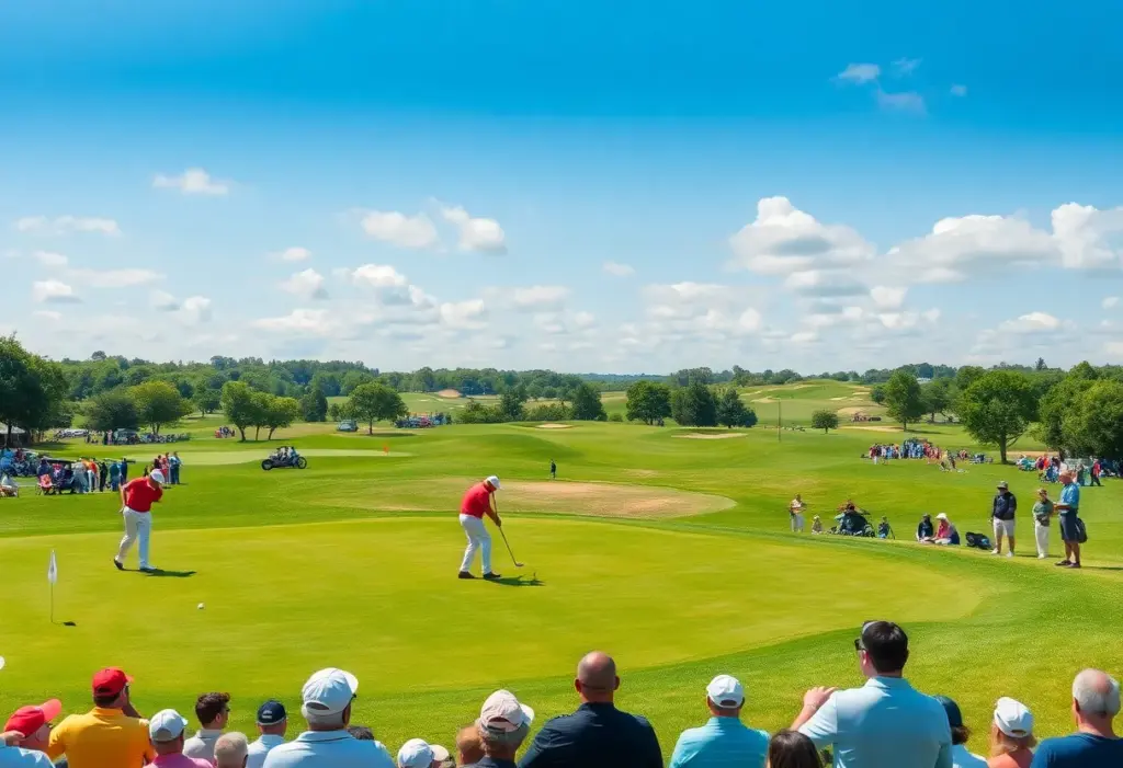 Golfers competing at the AfrAsia Bank Mauritius Open