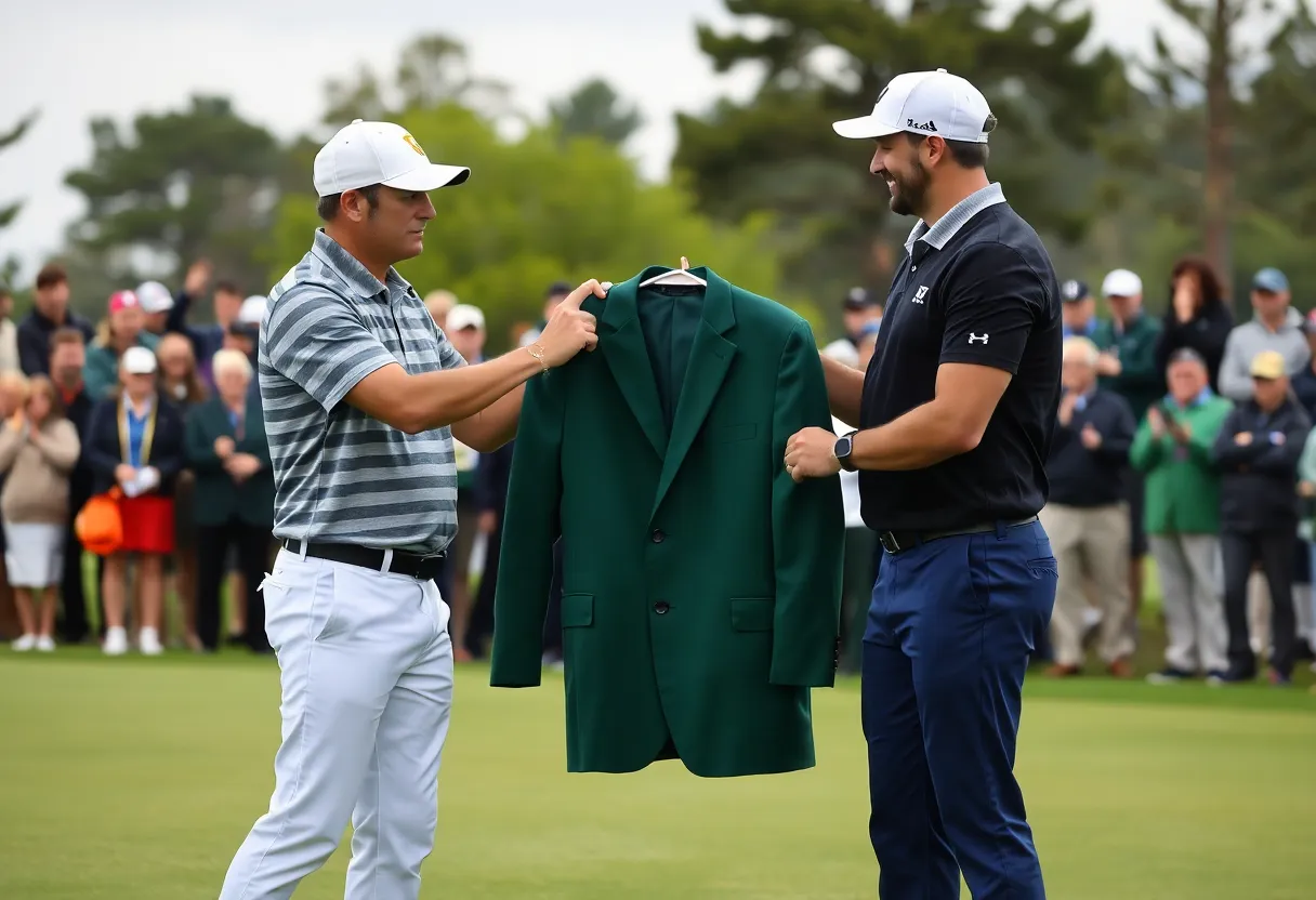 Presentation of the Green Jacket in golf