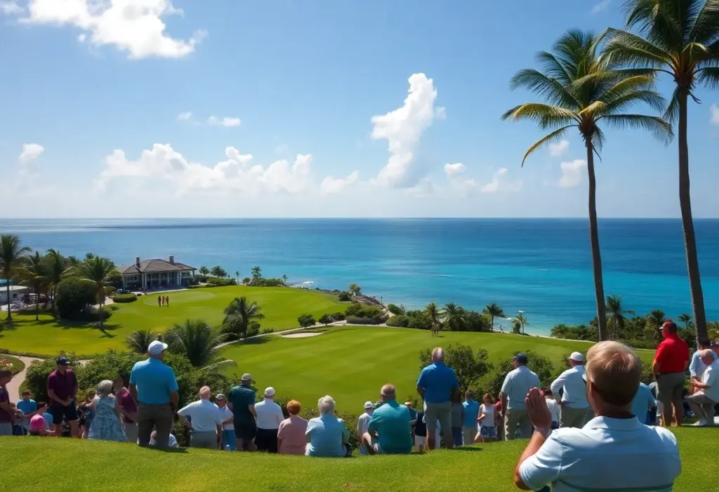 Golfers competing at the Hero World Challenge in the Bahamas